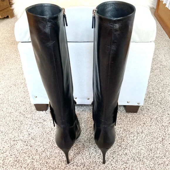 ‼️SALE‼️🔥HP!🔥Sexy Gucci Black Leather Knee Stiletto Boot - Picture 6 of 16